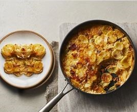 Potato, leek & kimchi gratin