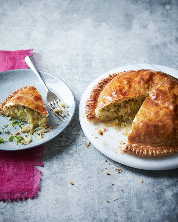 Potato, leek & Stilton pithivier [Debbie Major]