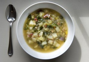 Potato, leek and chard chowder 