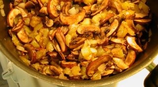 Potato, mushroom and onion saute