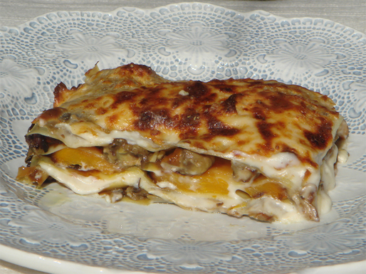 Potato, porcini and squash gratin