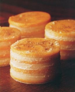 Potato, pumpkin and turnip gratin with chat masala