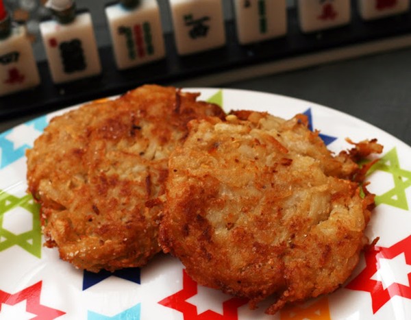 Potato-rutabaga horseradish latkes