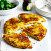Potato, salad onion and cheese rosti