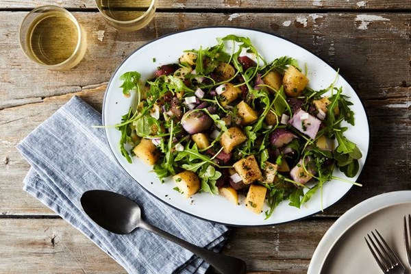 Potato salad with arugula and Dijon vinaigrette