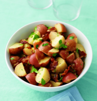 Potato salad with bacon and parsley