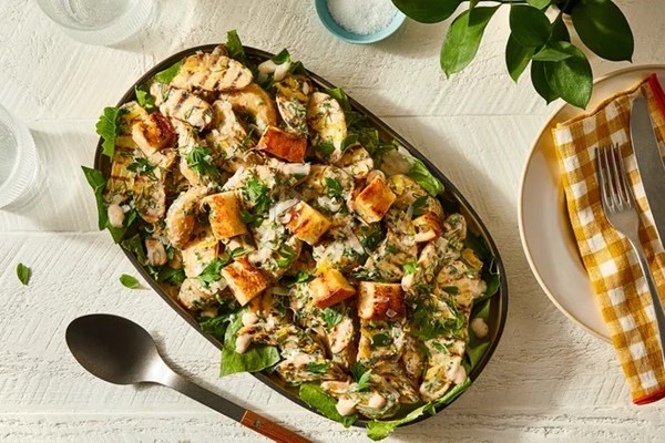 Potato salad with creamy Caesar dressing