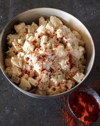 Potato salad with radishes and sweet pickle relish