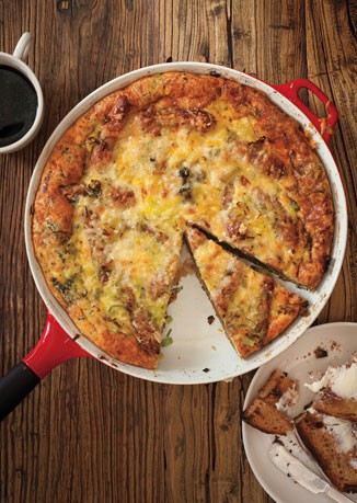 Potato, sausage, and spinach breakfast casserole