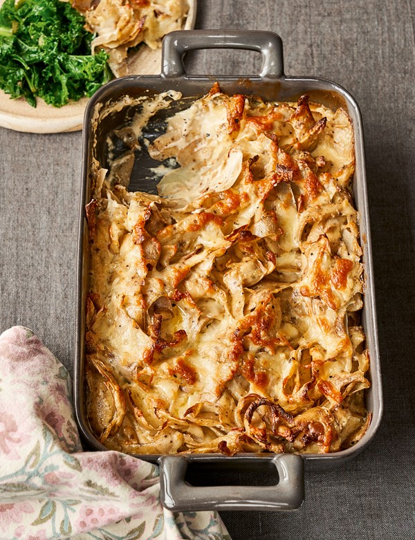 Potato skin gratin