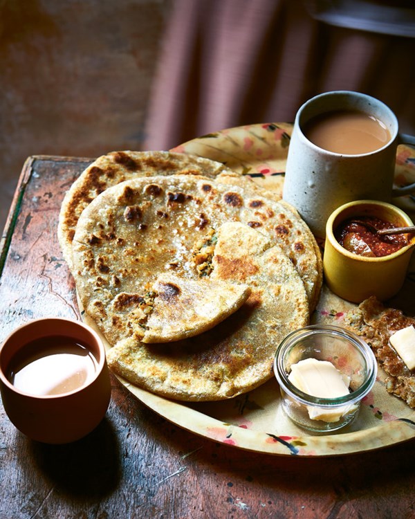 Potato-stuffed flatbreads (Aloo paratha)