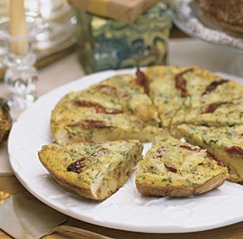 Potato, thyme, and red onion frittata