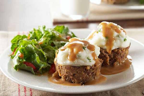 Potato-topped mini meatloaves