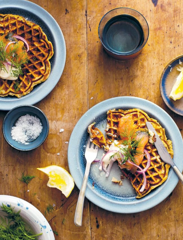Potato waffles & gravlax