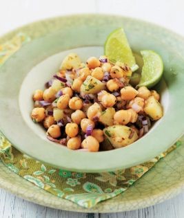 Potatoes and chickpeas in lime dressing