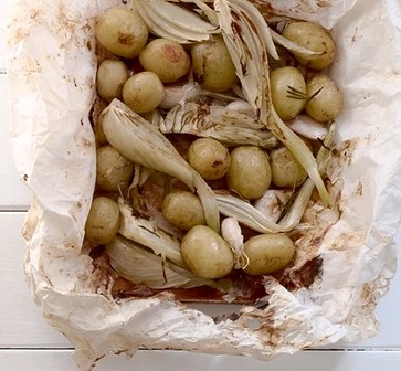 Potatoes and fennel in a bag