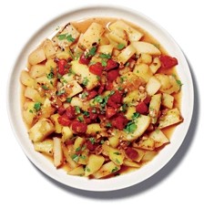 Potatoes braised with wine