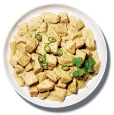 Potatoes curried in coconut milk