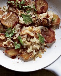 Potatoes Lyonnaise with lemon and chile