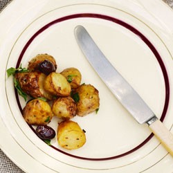 Potatoes roasted with preserved lemon and olives
