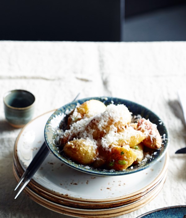 Potatoes with miso and pecorino