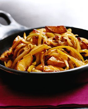 Potatoes with peppers and chorizo