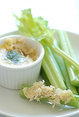 Potted crab with celery & toasted baguette