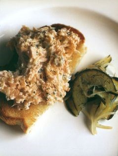 Potted salmon with pickled cucumber
