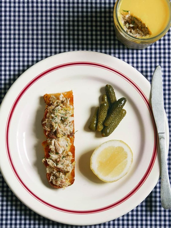 Potted smoked fish with citrus butter