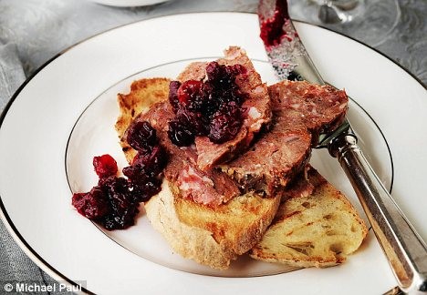 Potted venison with Port with spiced cranberry and orange marmalade