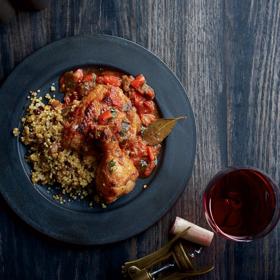 Poulet Basquaise with currant couscous