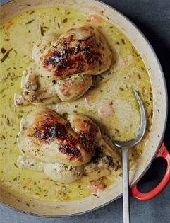 Poussin casserole with cucumber salad (Poussingryde med agurksalat)