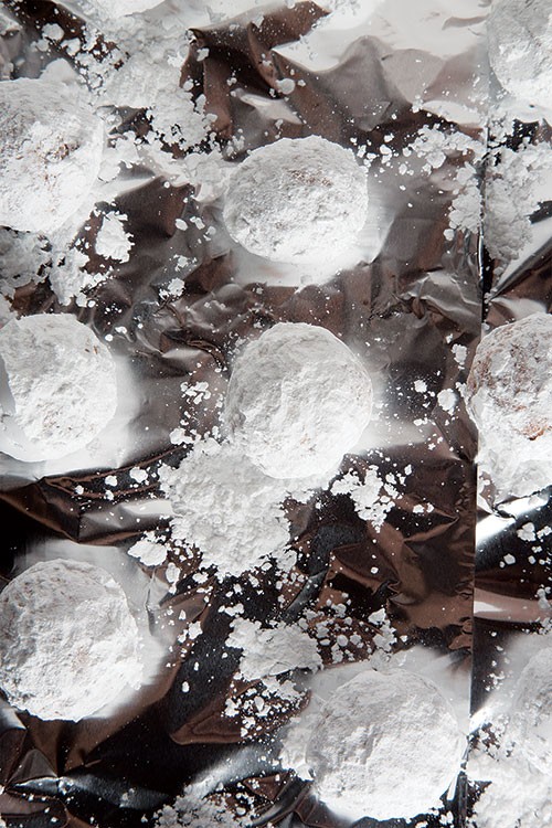 Powdered sugar donut holes