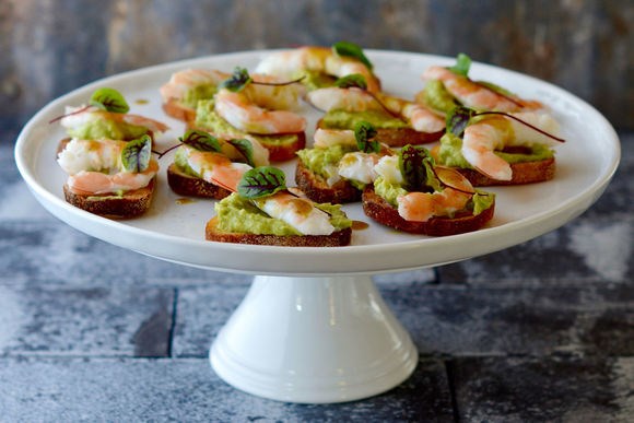 Prawn & avocado toasts