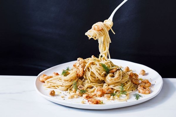 Prawn & burnt butter spaghettini