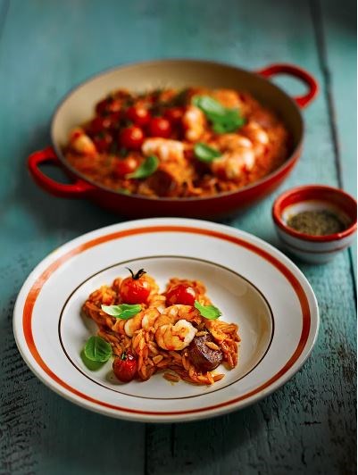 Prawn & chorizo orzo 