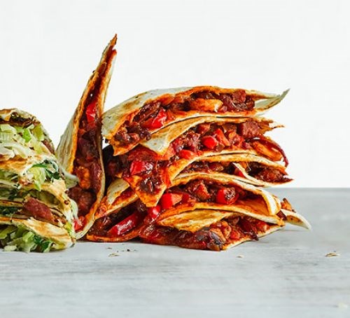 Prawn & chorizo quesadilla