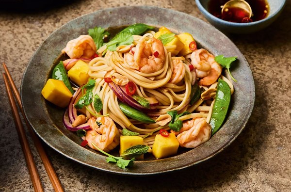 Prawn & mango salad with hot and sour dressing