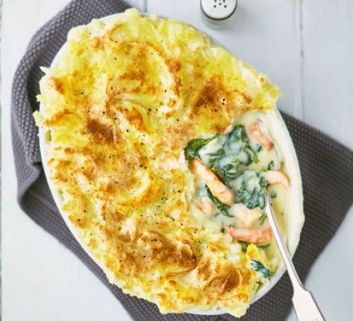 Prawn & potato pie