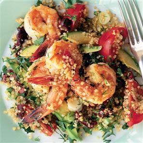 Prawn and avocado quinoa salad