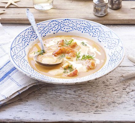 Prawn and brandy soup