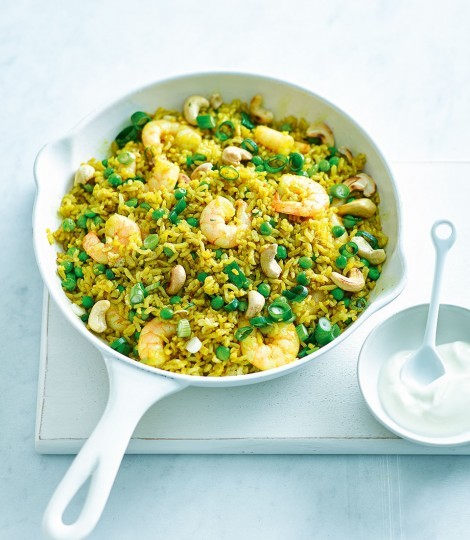 Prawn and brown rice pilaf