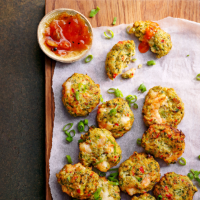 Prawn and coriander cakes