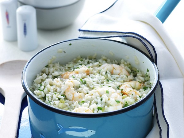 Prawn and fennel risotto
