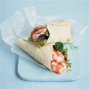 Prawn and lime mayo wrap