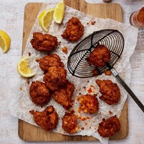 Prawn and rice fritters