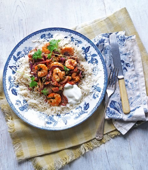 Prawn and spinach curry