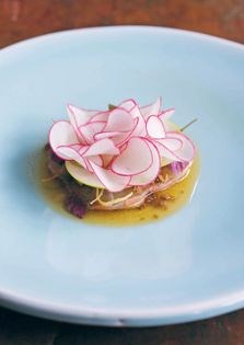 Prawn ceviche, ponzu and foie gras parfait