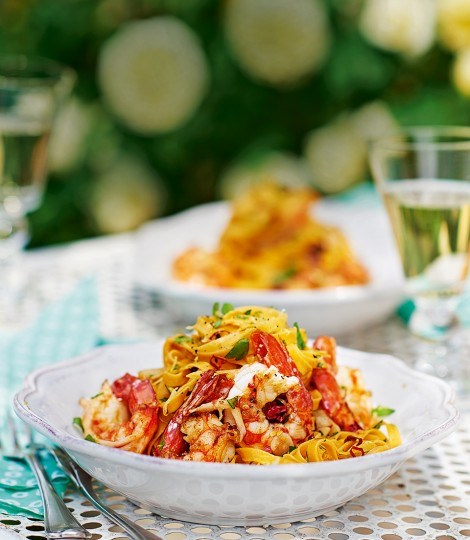Prawn, chilli and lemon tagliatelle