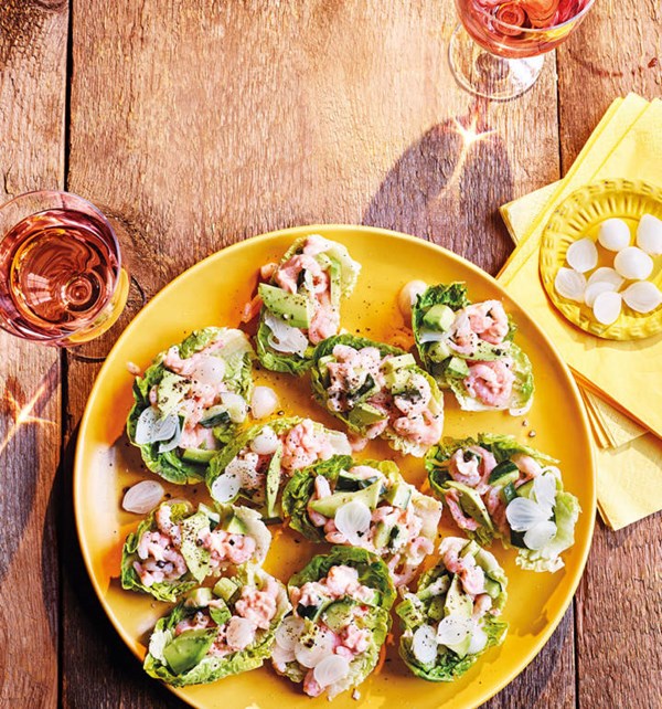 Prawn cocktail lettuce cups (for rosé wine)